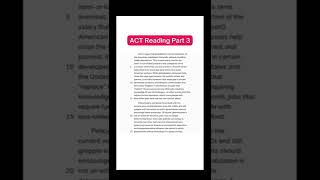 Check out part 3 of the ACT reading problem series shorts [upl. by Shieh]