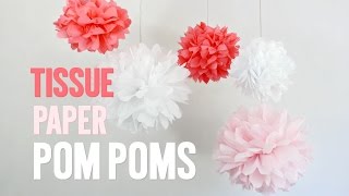 How to Make Tissue Pom Poms by Yummy Paper [upl. by Starlene]