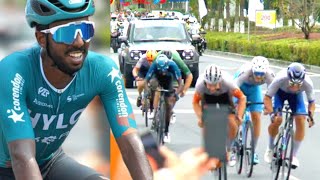 Yoel Habteab🇪🇷 sprints to 5th place at Tour of Huangshan stage 2 today27092024 [upl. by Penhall]