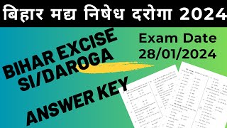 Bihar Madh Nishedh SIDaroga 28012024 Question Paper Answer Key [upl. by Demaggio]