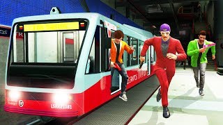 FIRST EVER GTA TRAIN RACE  GTA 5 Funny Moments [upl. by Krusche]