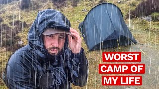 SOLO Mountain Camping in a RAIN STORM  My tent was tested to the LIMIT [upl. by Derfla281]