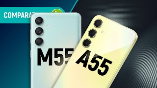 GALAXY M55 vs GALAXY A55 qual linha da SAMSUNG tem MELHOR CELULAR INTERMEDIÁRIO  Comparativo [upl. by Katuscha775]