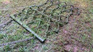 Using a Drag Harrow to Remove Grass Clumps and Thatch the Lawn with a Troy Bilt Lawn Tractor amp Tires [upl. by Eillen]