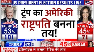 US Election 2024 LIVE एग्जिट पोल में साथ हुई तस्वीर Trump vs Kamala Harris कौन बनेगा US President [upl. by Kcirdec]