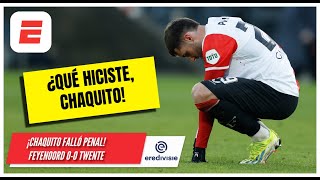 SANTIAGO GIMÉNEZ falla desde el punto penal y le niega el primero a FEYENOORD  Eredivisie [upl. by Ikciv232]