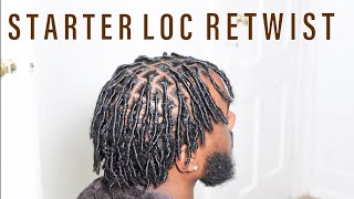 First Retwist on Starter Locs [upl. by Ahsiatal]