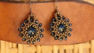 Sidonias handmade jewelry  Rivoli earrings tutorial [upl. by Dwayne]