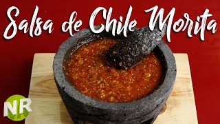 Como Hacer Salsa de Chile Morita En Molcajete Noecillo [upl. by Lugar828]