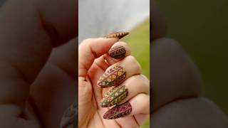 Autumn Sweater Nails 💚💛🧡♥️ nailart trendynails trending shorts [upl. by Eeltrebor]