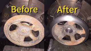 How to make hand wheel part of lathe machine hi class lathe machine technology hardwork [upl. by Gherardo]