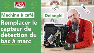 ☕ Comment remplacer le capteur de détection du bac à marc sur une cafetière Delonghi [upl. by Ahtelrac]