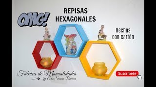 DIY Repisas Hexagonales Hechas con cartón [upl. by Essyla]