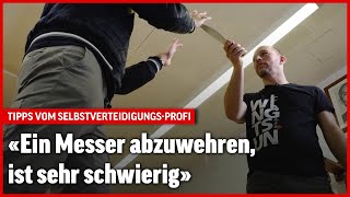 WingTsunProfi zeigt Selbstverteidigung bei Messerattacken [upl. by Llener]