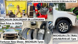 Changing Fortuner Tyres  Michelin Ltx Trail  Michelin Ludhiana Punbjab  Moneysinghofficial [upl. by Nuawtna260]