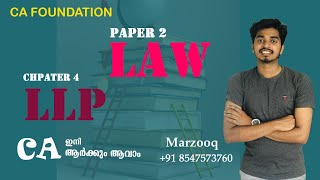 LLP chapter 4 ca foundation Malayalam classes part 1 [upl. by Aseek37]