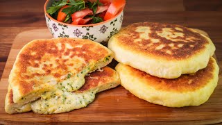 How To Make Perfect Cheese Filled Naan  Stuffed Flatbread Recipe [upl. by Irem]