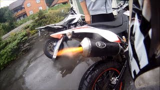 Derbi drd 125sm  Turbokit roadX sound Test Flames [upl. by Atika]