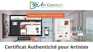 Certificat dauthenticité doeuvre dart a télécharger  Artcertificate pour les Artistes [upl. by Ellicott]