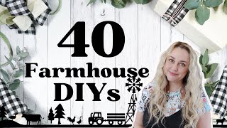 40 AMAZING Farmhouse DIY Decor  Decorating on a Budget [upl. by Namurt564]