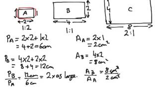 Year 8 9 Areas perimeters of rectangles when you scale up or down with scale 12 11 21 easy [upl. by Aneleasor]