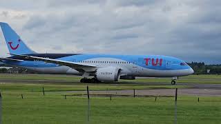 Boeing 7878 Dreamliner TUI GTUII quotMrs Patmorequot full departure from Glasgow Int Airport aviation [upl. by Arutak]