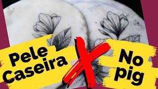 Pele Artificial Caseira vs No Pig Recipe of tattoo fake skin [upl. by Ainalem]