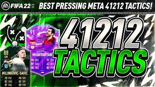 BEST 41212 CUSTOM TACTICS PRESSING 41212 2 META TACTICS amp INSTRUCTIONS FIFA 22 ULTIMATE TEAM [upl. by Benia]