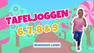 TAFELJOGGEN GAME  Tafels oefenen van 6 7 8 amp 9  Bewegend Leren  Rekenen groep 5  Hee Hoo [upl. by Caria]