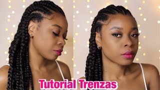 CÓMO HACER TRENZAS PEGADAS CON EXTENSIONES  Cómo hacer trenzas de raíz con extensiones  Rihanel [upl. by Christen]