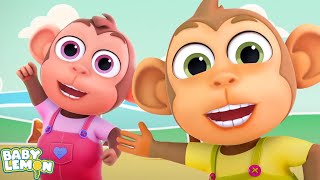 Monkey Dance Song and Animated Cartoon for Children [upl. by Oneal]