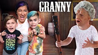 ESCAPE GRANNYS NEW HOUSE Granny Horror Game In Real Life FUNhouse Family [upl. by Ardnik]