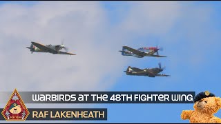 WARBIRDS AT LAKENHEATH EXTREMELY RARE P51 MUSTANG amp SPITFIRES THREESHIP FORMATION FLYPAST [upl. by Dallas68]