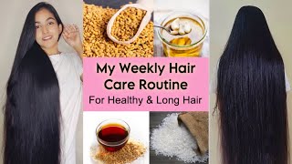 চুলের সাপ্তাহিক পরিচর্যা  My Weekly Hair Care Routine for Healthy amp Long Hair 💝 [upl. by Woodley]