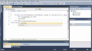 Visual Basic Tutorial  86  Dates [upl. by Ilyak]