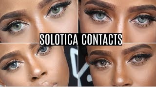 The Best Colored Contacts For Dark Eyes Solotica Try On Haul  Mel Ocre Crystal Graphite Quartz [upl. by Nairdna]