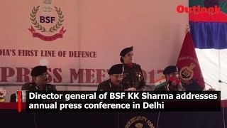 Director general of BSF KK Sharma addresses annual press conference in Delhi [upl. by Fredek]