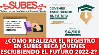 ¿Cómo Registrarse en SUBES Tutorial 2022 Convocatoria Beca Jóvenes Escribiendo el Futuro 20222 [upl. by Aleuqahs]