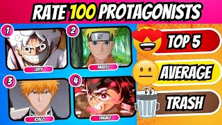 RATE THE ANIME PROTAGONIST Rate 100 Anime Protagonists 🥇🥈🥉 [upl. by Gnuj16]