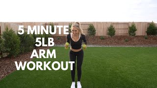 5 MINUTE ARM WORKOUT W 5LB WEIGHTS [upl. by Ellie73]