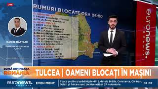 Sute de oameni blocați din cauza viscolului în mai multe județe Ce drumuri au fost închise [upl. by Enajaras745]