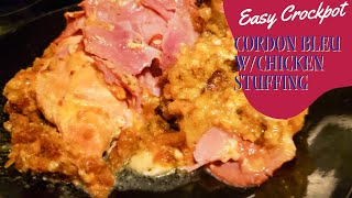 Easy Crockpot Cordon Bleu wChicken Stuffing [upl. by Drahsar]