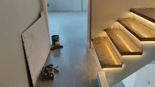 Installation of led strip lights on stairs [upl. by Aniaz]