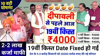 Pm Kisan 19वीं किस्त Date Fixed  PM Kisan 19th Kist Installment  Kisan karj mafi up 2024 [upl. by Chaim]