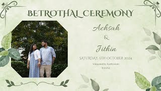 Betrothal Ceremony  Dr Achsash amp Dr Jithin [upl. by Jannel975]