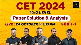 24 Oct Rajasthan Cet Paper Solution 2024  CET 102 Level Paper Solution  Utkarsh Classes [upl. by Boris873]