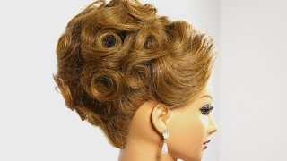 Bridal updo Wedding hairstyle for medium hair tutorial [upl. by Maice551]