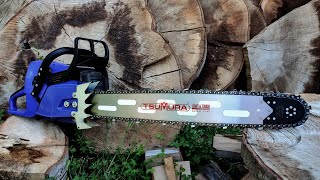 Holzfforma G366 chainsaw  testing with big and aggressive 404 chain [upl. by Alig982]