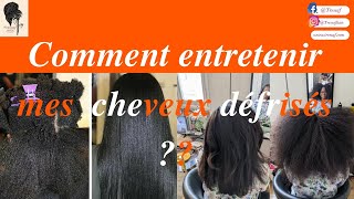 Comment entretenir mes cheveux défrisés [upl. by Dlopoel]