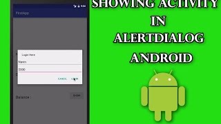 Custom AlertDialogshowing Activity in AlertDialog  Android Tutorial for Beginners [upl. by Assiralk]